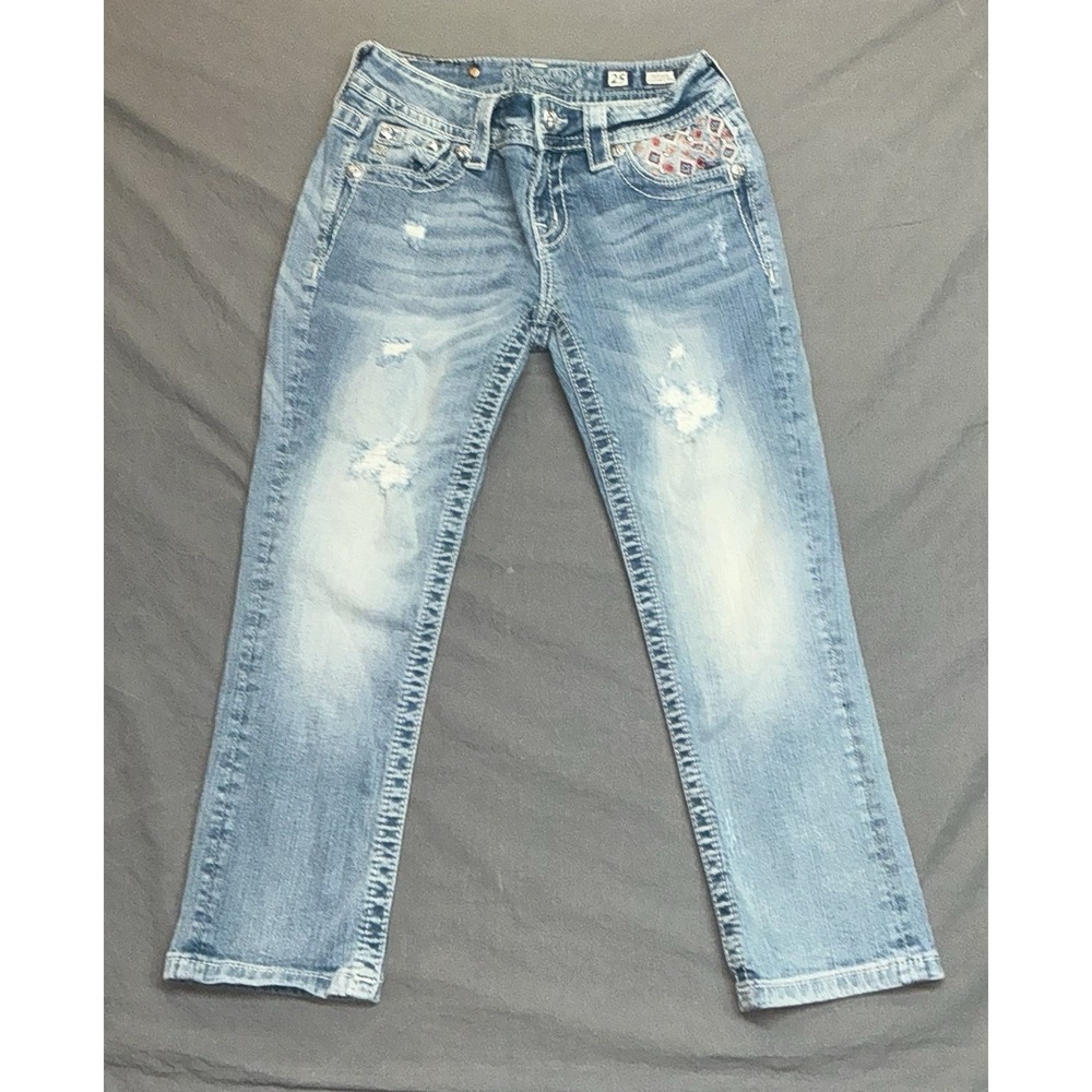 Miss Me Signature Capri Jeans — Size 25 — Mid Size Cuff Bling